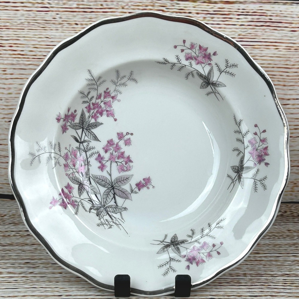 Favolina‎ Karolina Jarolina Poland 3879 Soup Bowl Silver Scalloped Floral 2